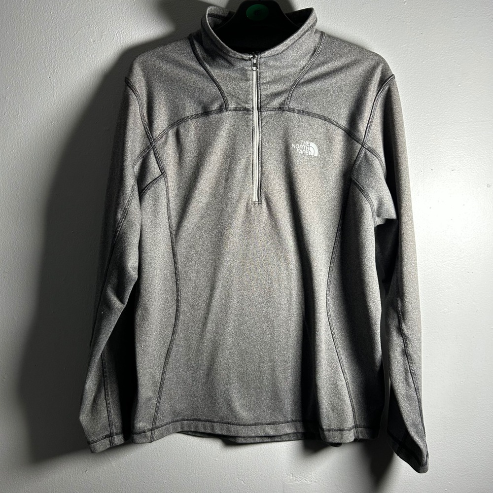 The North Face Mens Fleece Quarter Zip Pullover Gray M M Athletic